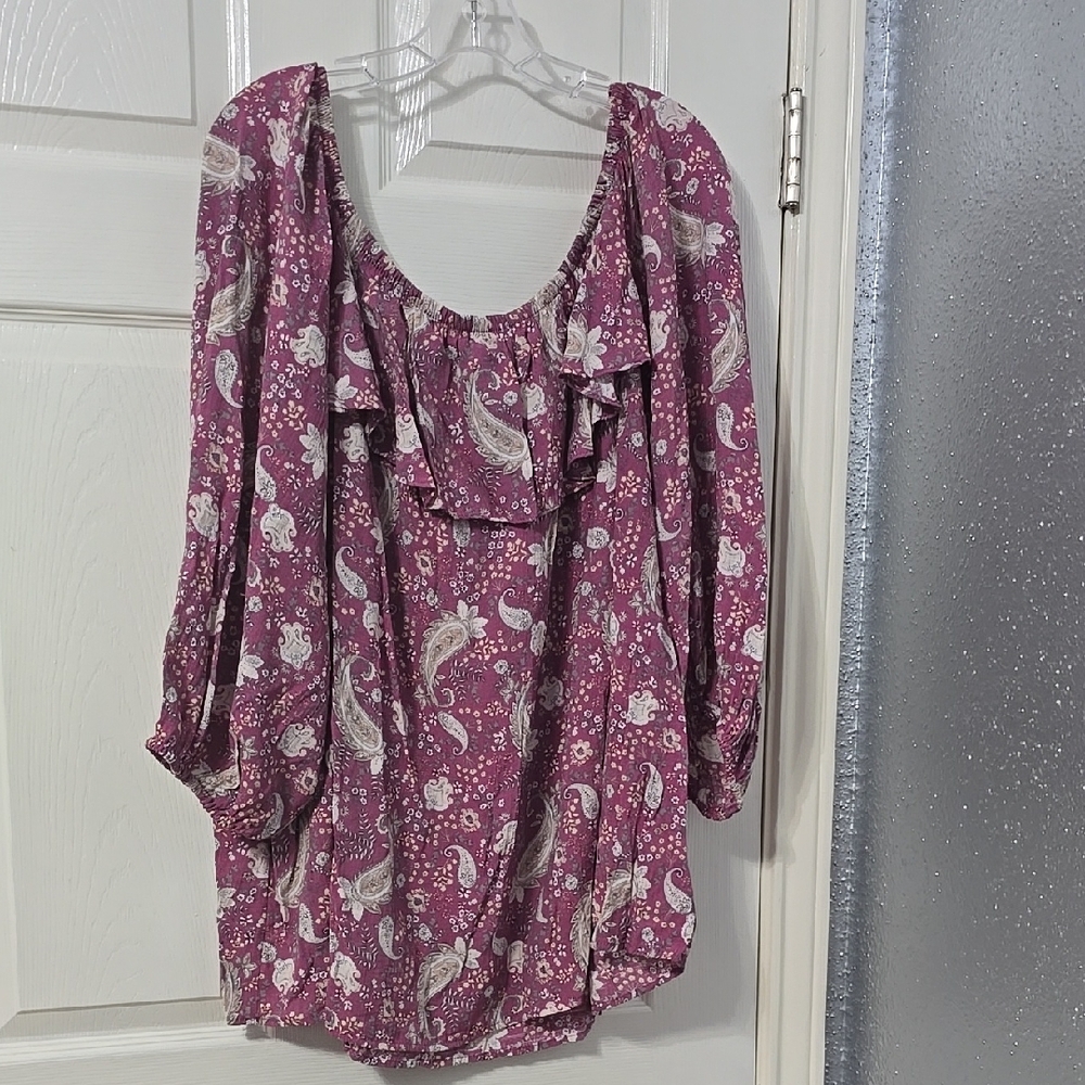 Paisley Print Women's Top - Purple